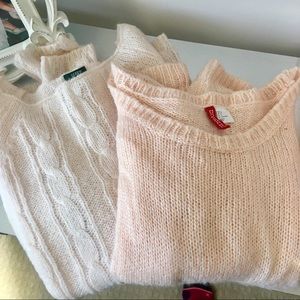 J. Crew blush cable sweater